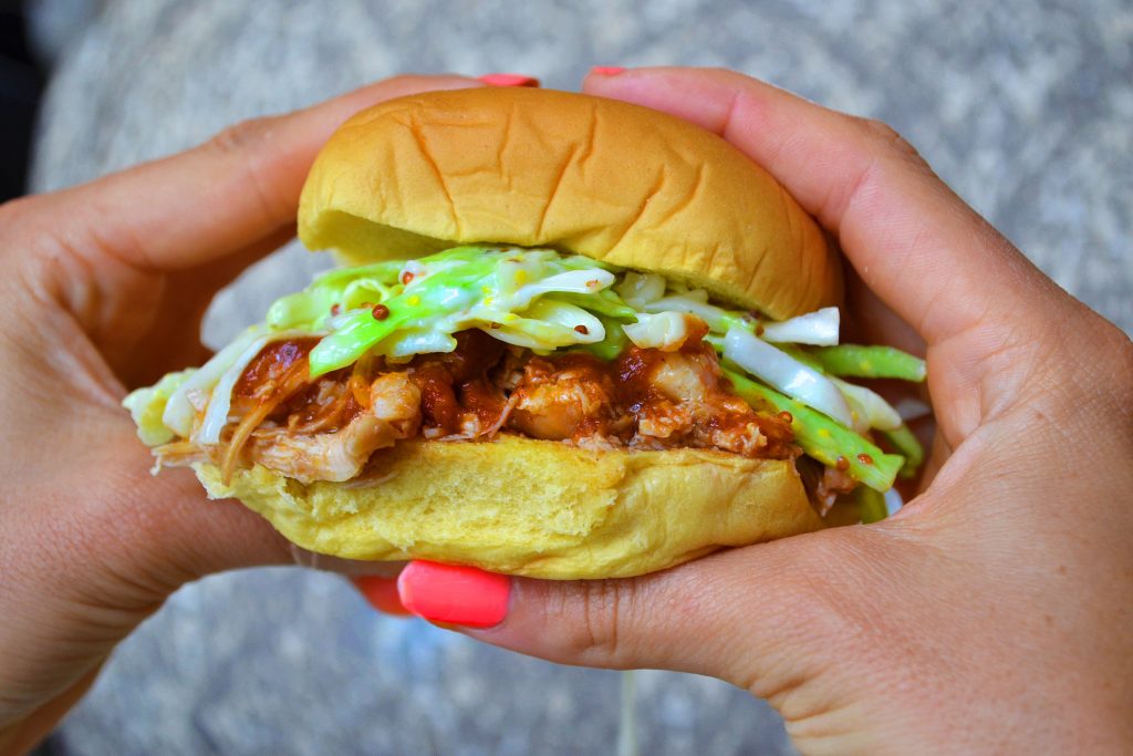 healthy BBQ chicken sandwich