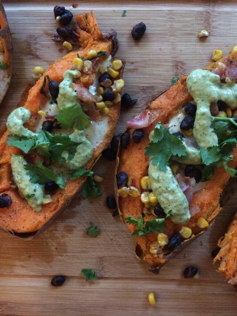 baked egg in sweet potato